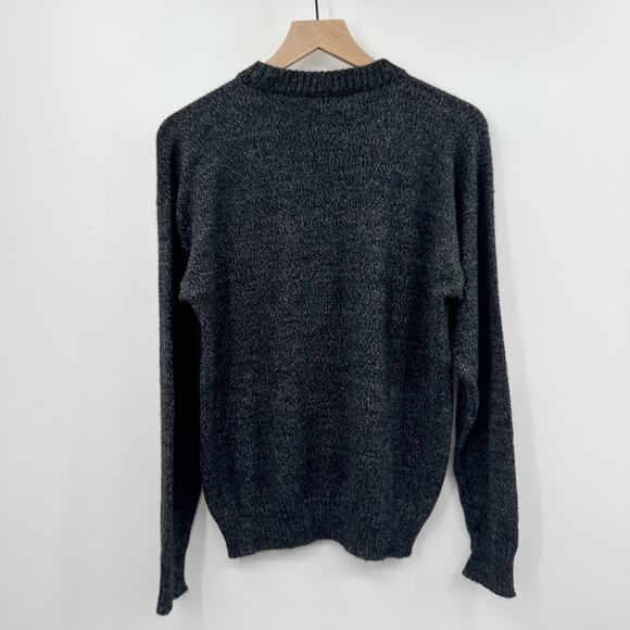 Artesanias Illary Baby Alpaca Crew Neck Sweater in Marled Black Size Large - Picture 2 of 6